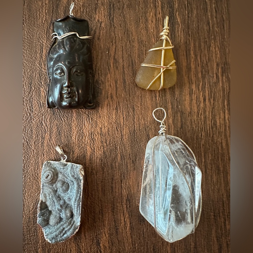 Handcrafted Stone Pendant Set